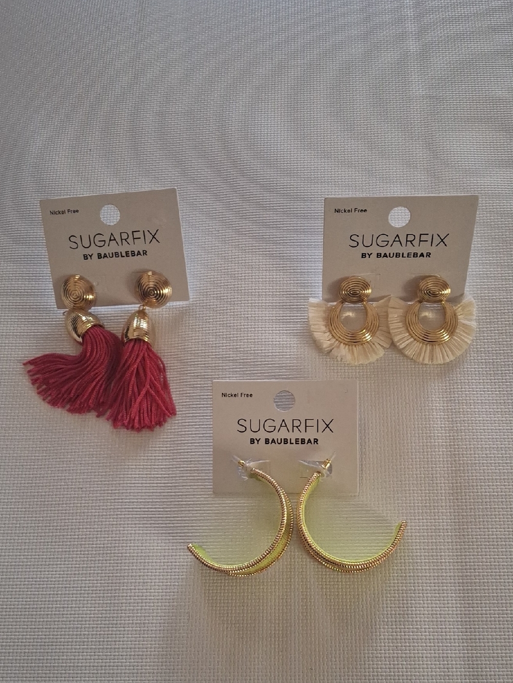 SUGARFIX by BaubleBar Mix of Statement Earrings - Pink, Cream, Gold, Green